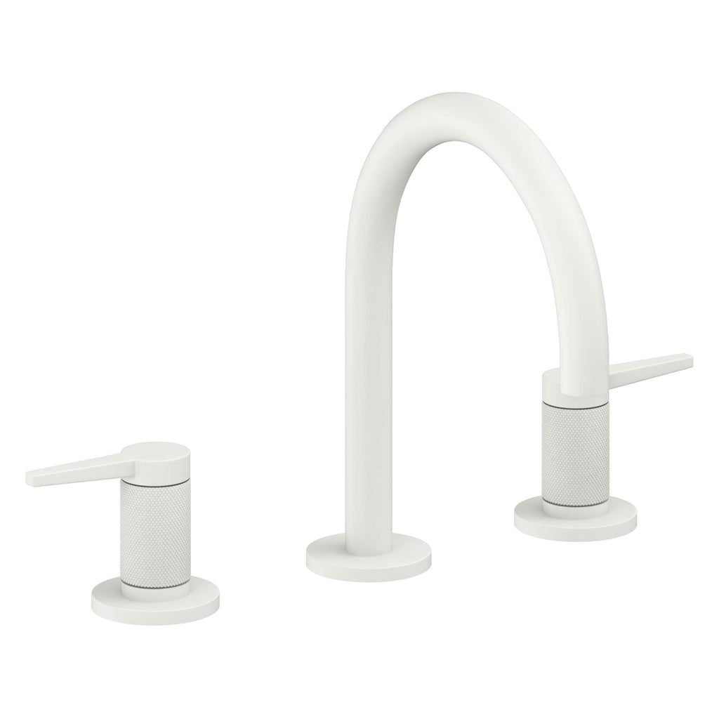 California Faucets D Street 8" Llave de Lavabo de 3 Orificios para Cubierta, con Dos Manerales - Palanca Plana - Blanco Mate