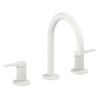 California Faucets D Street 8" Llave de Lavabo de 3 Orificios para Cubierta, con Dos Manerales - Palanca Plana - Blanco Mate