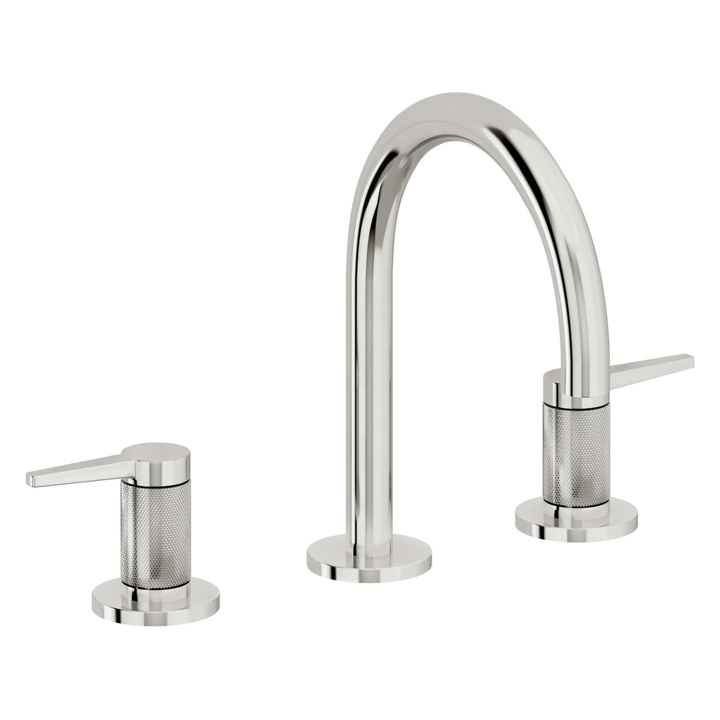 California Faucets D Street 8" Llave de Lavabo de 3 Orificios para Cubierta, con Dos Manerales - Palanca Plana - Cromo Pulido