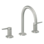 California Faucets D Street 8" Llave de Lavabo de 3 Orificios para Cubierta, con Dos Manerales - Palanca Plana - Cromo Satinado