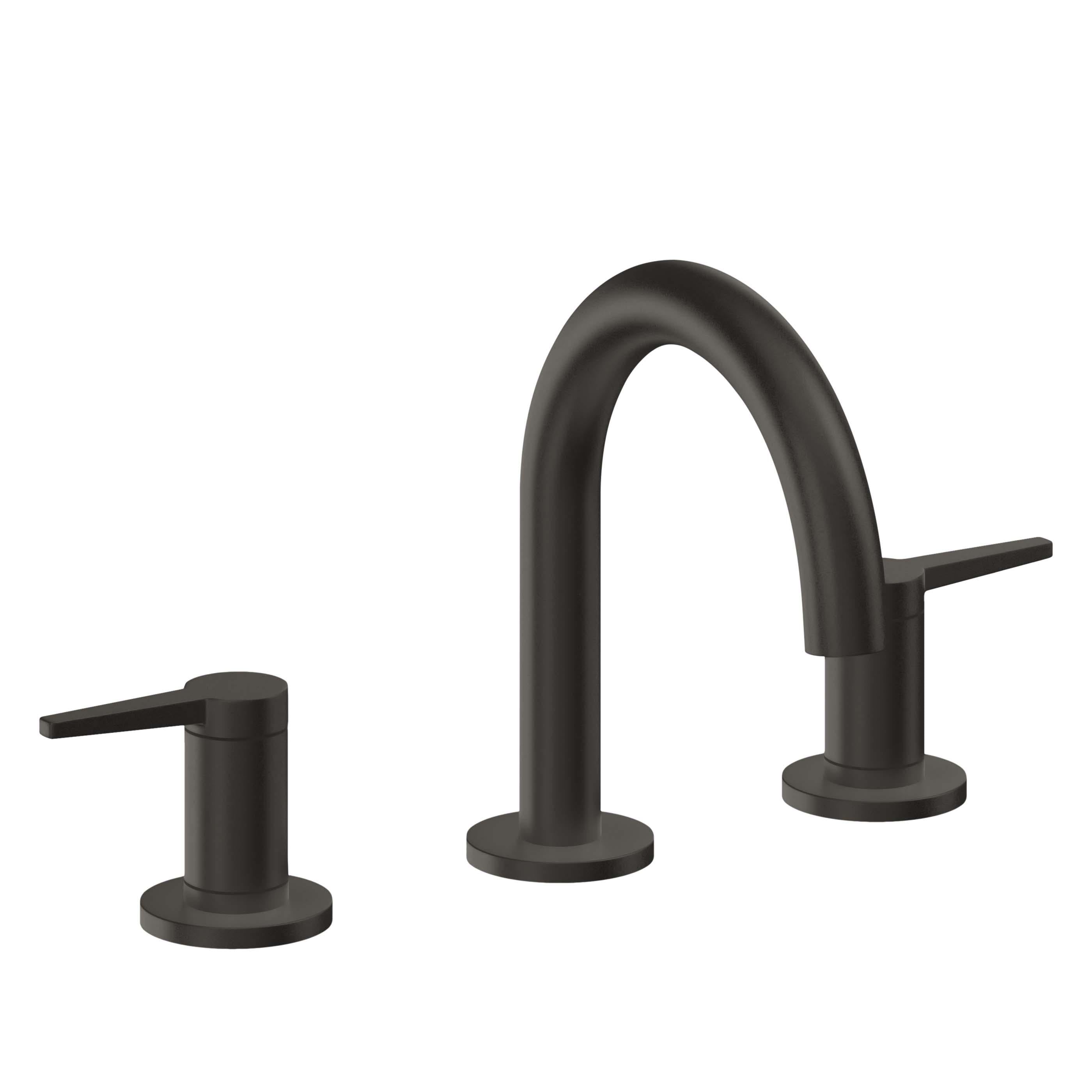 California Faucets D Street 8" Llave de Lavabo de 3 Orificios para Cubierta, con Dos Manerales - Palanca Plana - Bronce Oscuro