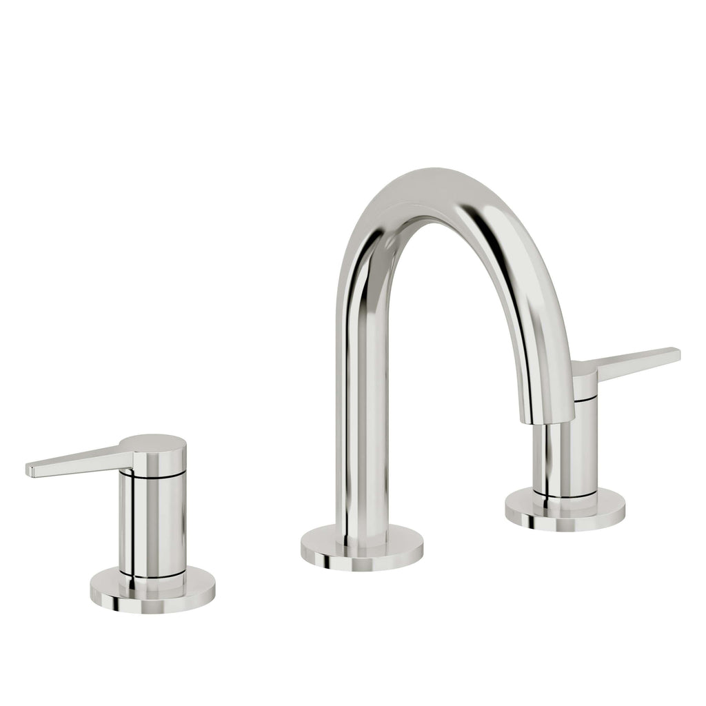 California Faucets D Street 8" Llave de Lavabo de 3 Orificios para Cubierta, con Dos Manerales - Palanca Plana - Cromo Pulido