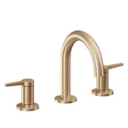 California Faucets D Street 8" Llave de Lavabo de 3 Orificios para Cubierta, con Dos Manerales - Palanca Plana - Bronce Satinado