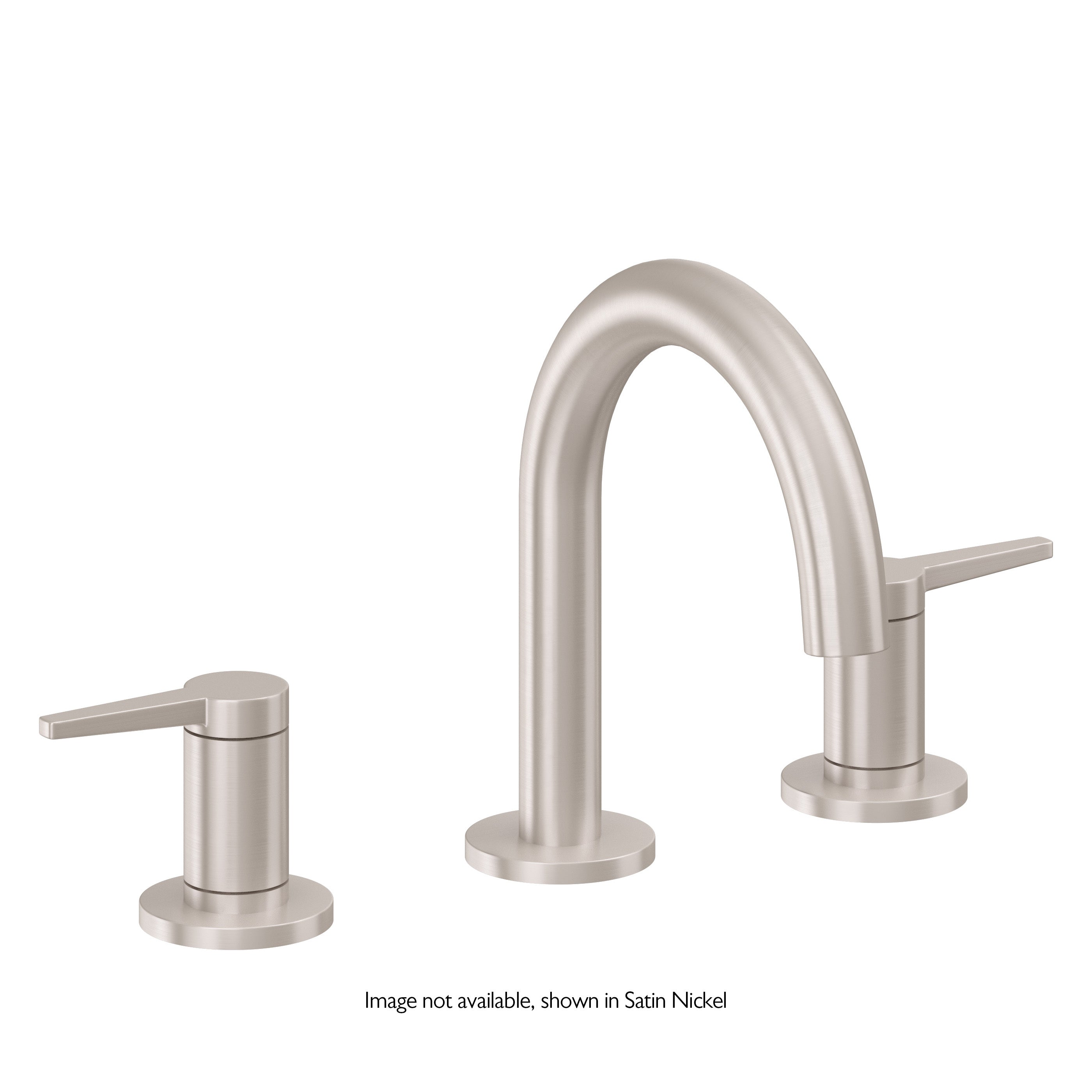 California Faucets D Street 8" Llave de Lavabo de 3 Orificios para Cubierta, con Dos Manerales - Palanca Plana - Blanco Brillante