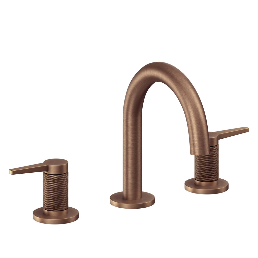 California Faucets D Street 8" Llave de Lavabo de 3 Orificios para Cubierta, con Dos Manerales - Palanca Plana - Cobre Antiguo Mate