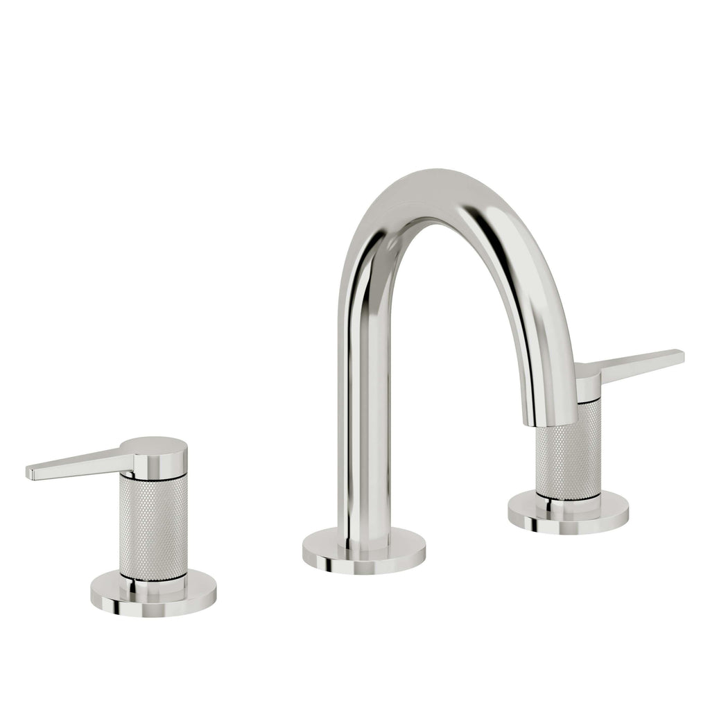 California Faucets D Street 8" Llave de Lavabo de 3 Orificios para Cubierta, con Dos Manerales - Palanca Plana - Cromo Pulido