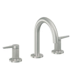 California Faucets D Street 8" Llave de Lavabo de 3 Orificios para Cubierta, con Dos Manerales - Palanca Plana - Cromo Satinado