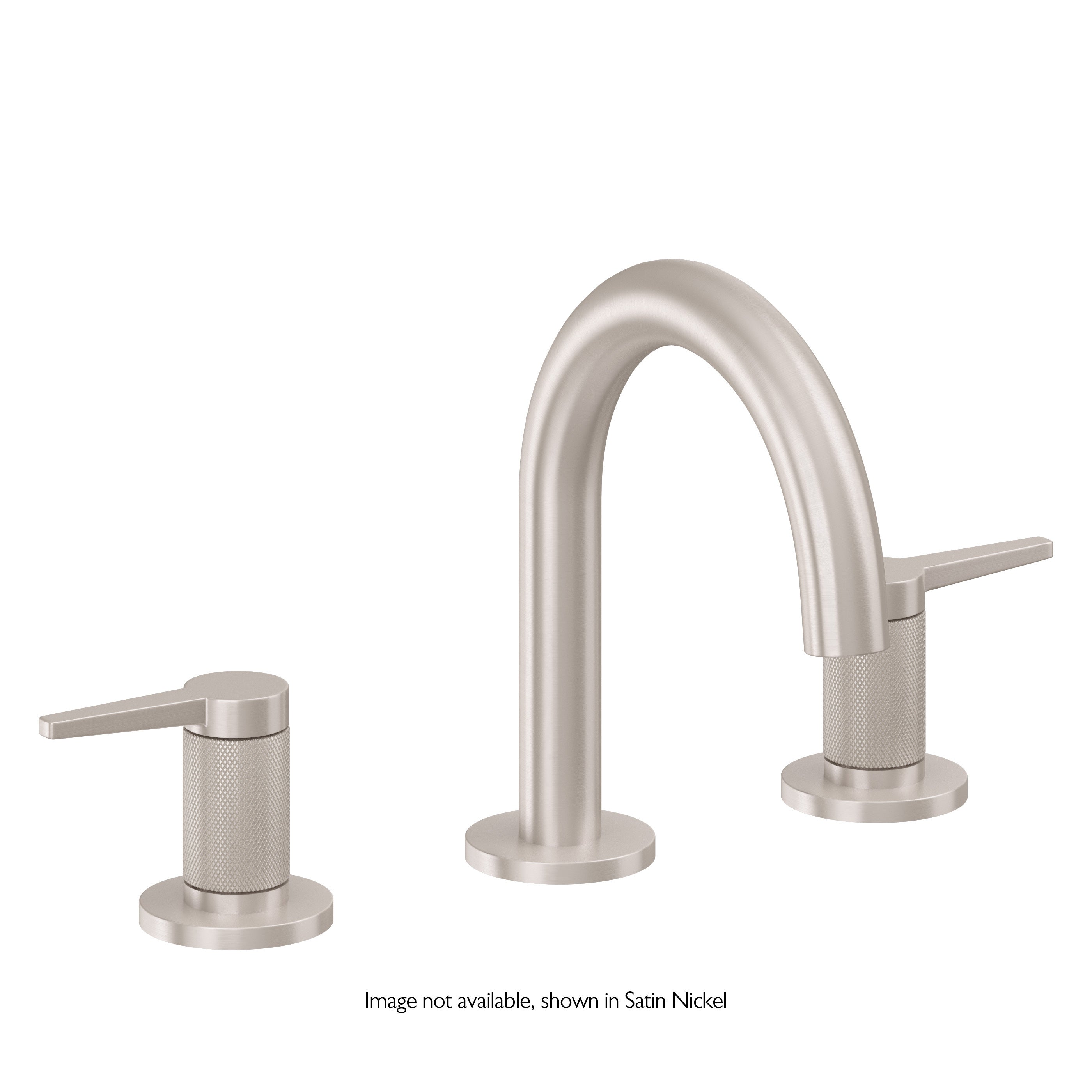 California Faucets D Street 8" Llave de Lavabo de 3 Orificios para Cubierta, con Dos Manerales - Palanca Plana - Blanco Brillante