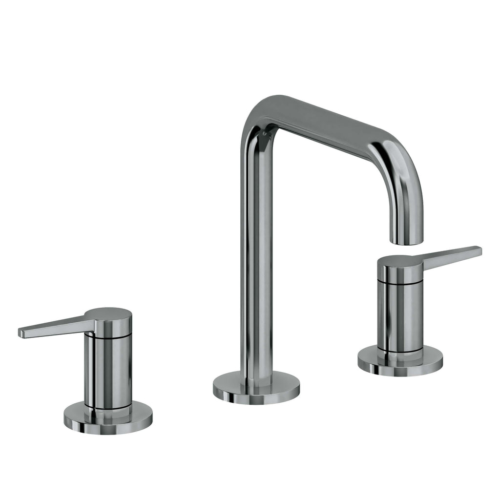 California Faucets D Street 8" Llave de Lavabo de 3 Orificios para Cubierta, con Dos Manerales - Palanca Plana - Níquel Negro