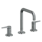California Faucets D Street 8" Llave de Lavabo de 3 Orificios para Cubierta, con Dos Manerales - Palanca Plana - Níquel Negro