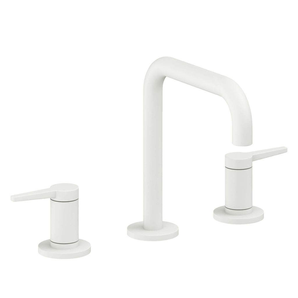 California Faucets D Street 8" Llave de Lavabo de 3 Orificios para Cubierta, con Dos Manerales - Palanca Plana - Blanco Mate