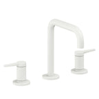 California Faucets D Street 8" Llave de Lavabo de 3 Orificios para Cubierta, con Dos Manerales - Palanca Plana - Blanco Mate