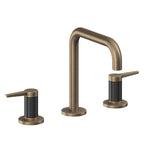 California Faucets D Street 8" Llave de Lavabo de 3 Orificios para Cubierta, con Dos Manerales - Palanca Plana - Latón Antiguo Mate