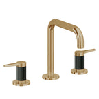 California Faucets D Street 8" Llave de Lavabo de 3 Orificios para Cubierta, con Dos Manerales - Palanca Plana - Latón Bruñido