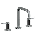 California Faucets D Street 8" Llave de Lavabo de 3 Orificios para Cubierta, con Dos Manerales - Palanca Plana - Níquel Negro