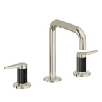 California Faucets D Street 8" Llave de Lavabo de 3 Orificios para Cubierta, con Dos Manerales - Palanca Plana - Níquel Bruñido