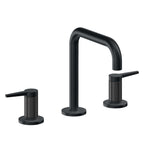 California Faucets D Street 8" Llave de Lavabo de 3 Orificios para Cubierta, con Dos Manerales - Palanca Plana - Carbón