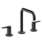 California Faucets D Street 8" Llave de Lavabo de 3 Orificios para Cubierta, con Dos Manerales - Palanca Plana - Negro Mate