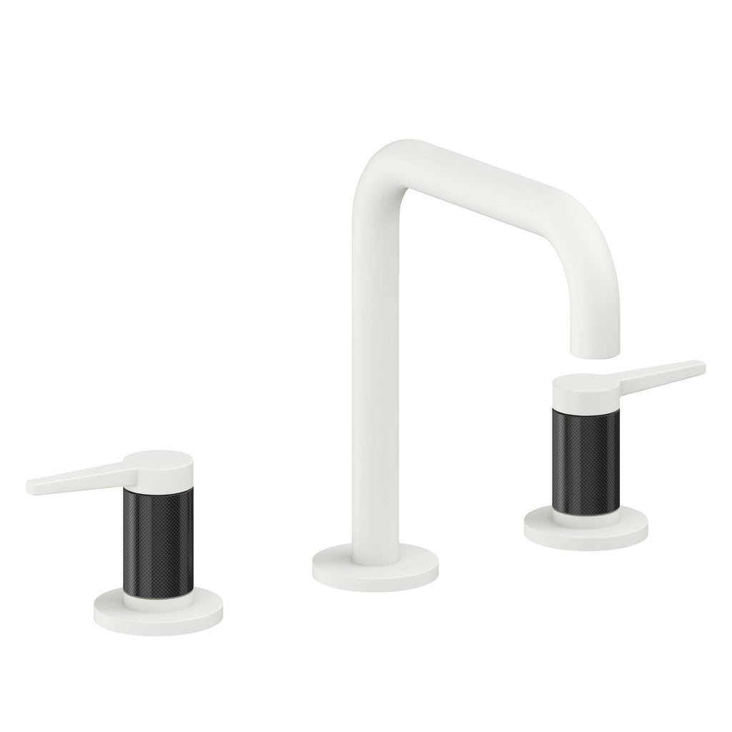 California Faucets D Street 8" Llave de Lavabo de 3 Orificios para Cubierta, con Dos Manerales - Palanca Plana - Blanco Mate