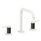 California Faucets D Street 8" Llave de Lavabo de 3 Orificios para Cubierta, con Dos Manerales - Palanca Plana - Blanco Mate