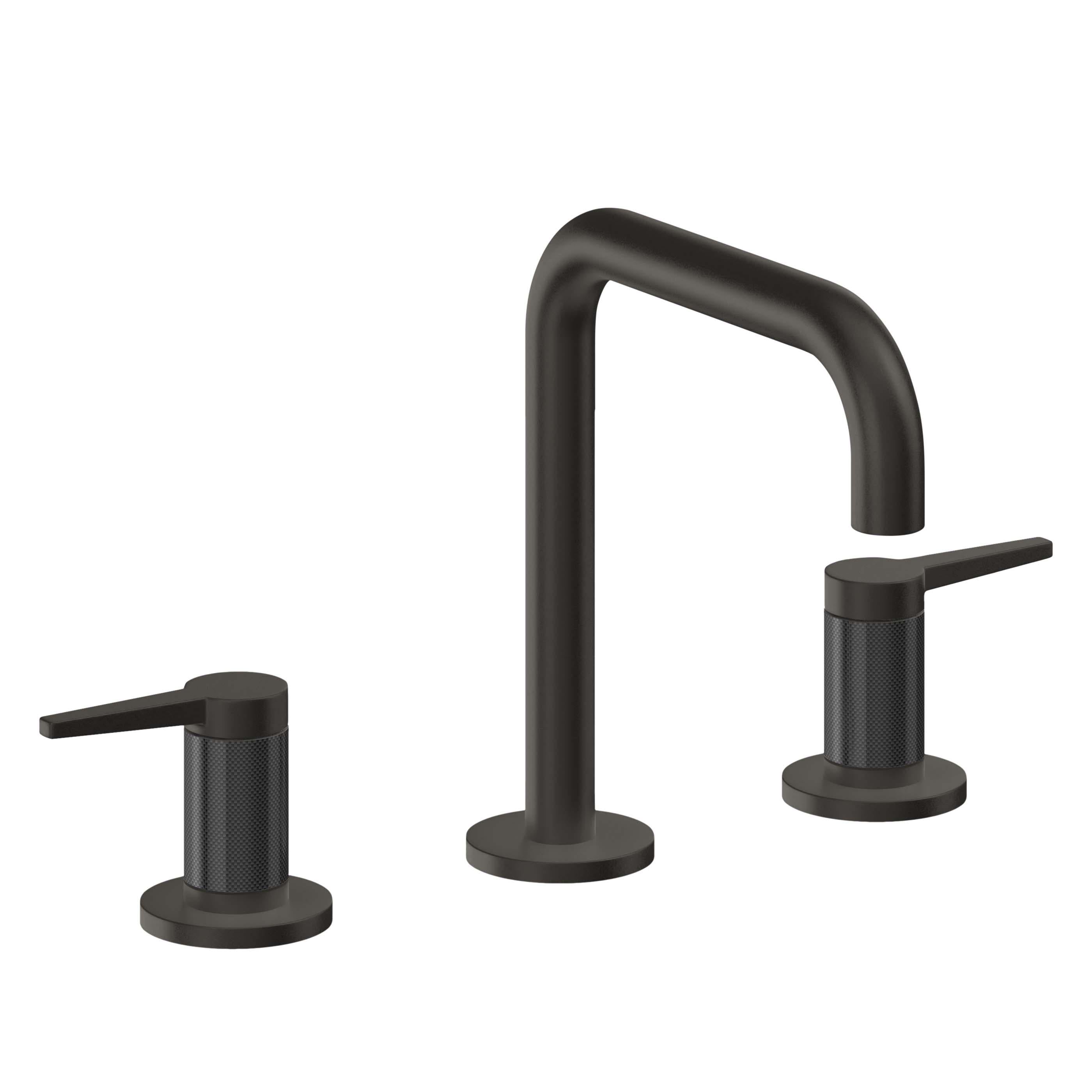 California Faucets D Street 8" Llave de Lavabo de 3 Orificios para Cubierta, con Dos Manerales - Palanca Plana - Bronce Oscuro