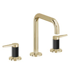 California Faucets D Street 8" Llave de Lavabo de 3 Orificios para Cubierta, con Dos Manerales - Palanca Plana - Latón Pulido