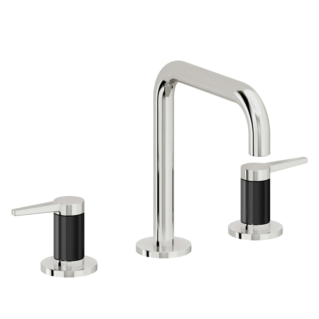 California Faucets D Street 8" Llave de Lavabo de 3 Orificios para Cubierta, con Dos Manerales - Palanca Plana - Cromo Pulido