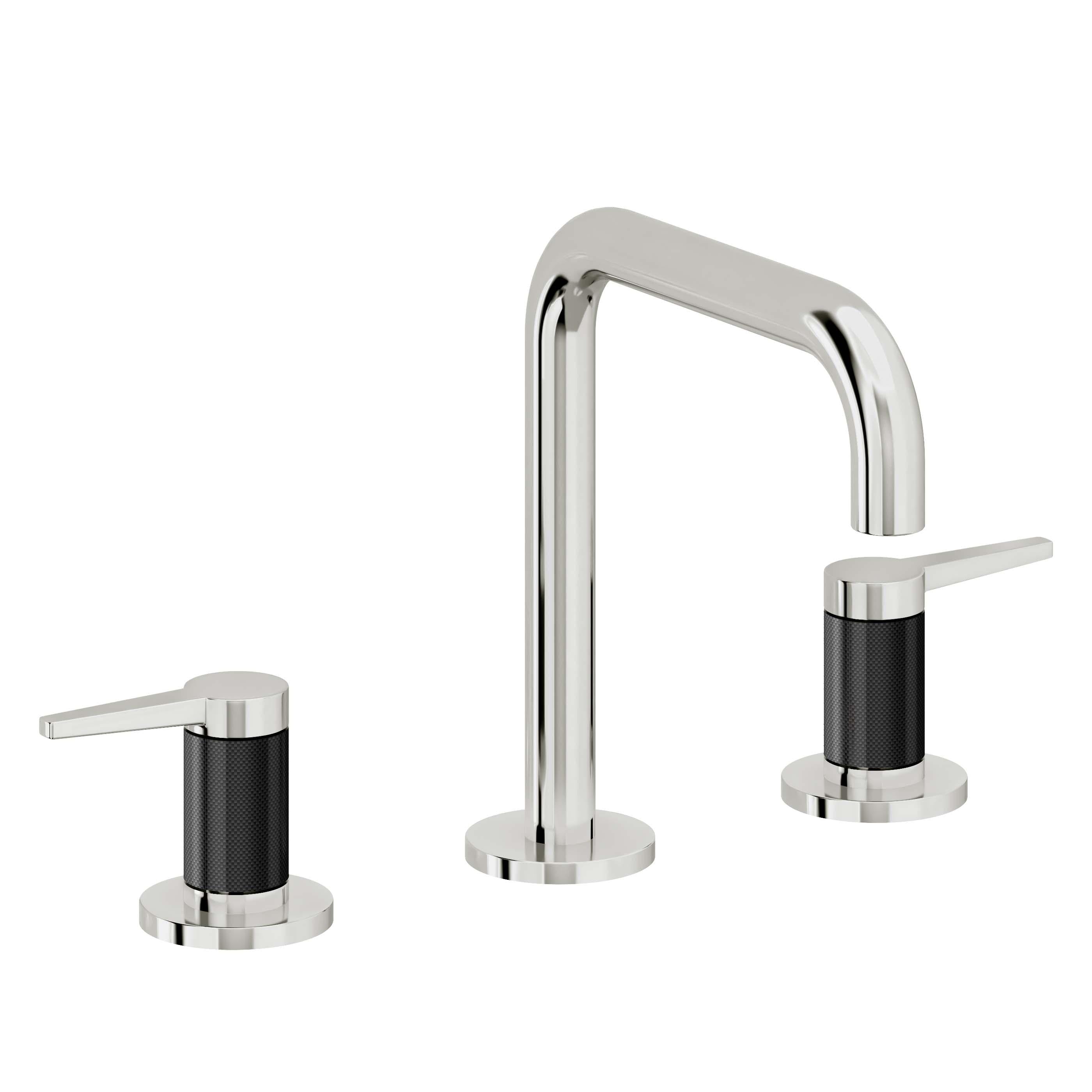 California Faucets D Street 8" Llave de Lavabo de 3 Orificios para Cubierta, con Dos Manerales - Palanca Plana - Cromo Pulido