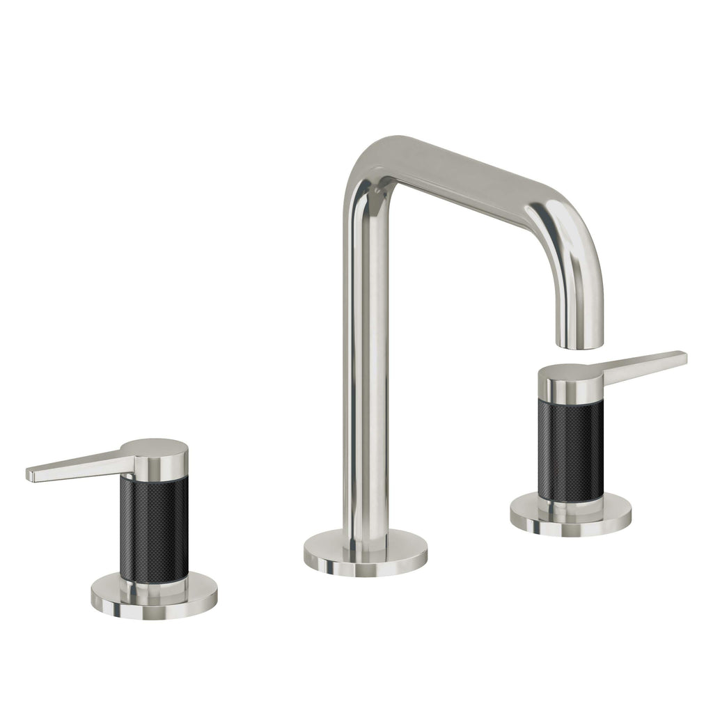 California Faucets D Street 8" Llave de Lavabo de 3 Orificios para Cubierta, con Dos Manerales - Palanca Plana - Níquel Pulido