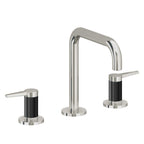 California Faucets D Street 8" Llave de Lavabo de 3 Orificios para Cubierta, con Dos Manerales - Palanca Plana - Níquel Pulido