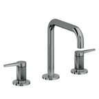 California Faucets D Street 8" Llave de Lavabo de 3 Orificios para Cubierta, con Dos Manerales - Palanca Plana - Níquel Negro