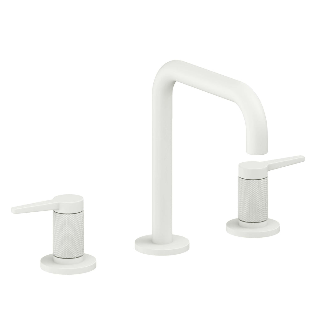 California Faucets D Street 8" Llave de Lavabo de 3 Orificios para Cubierta, con Dos Manerales - Palanca Plana - Blanco Mate