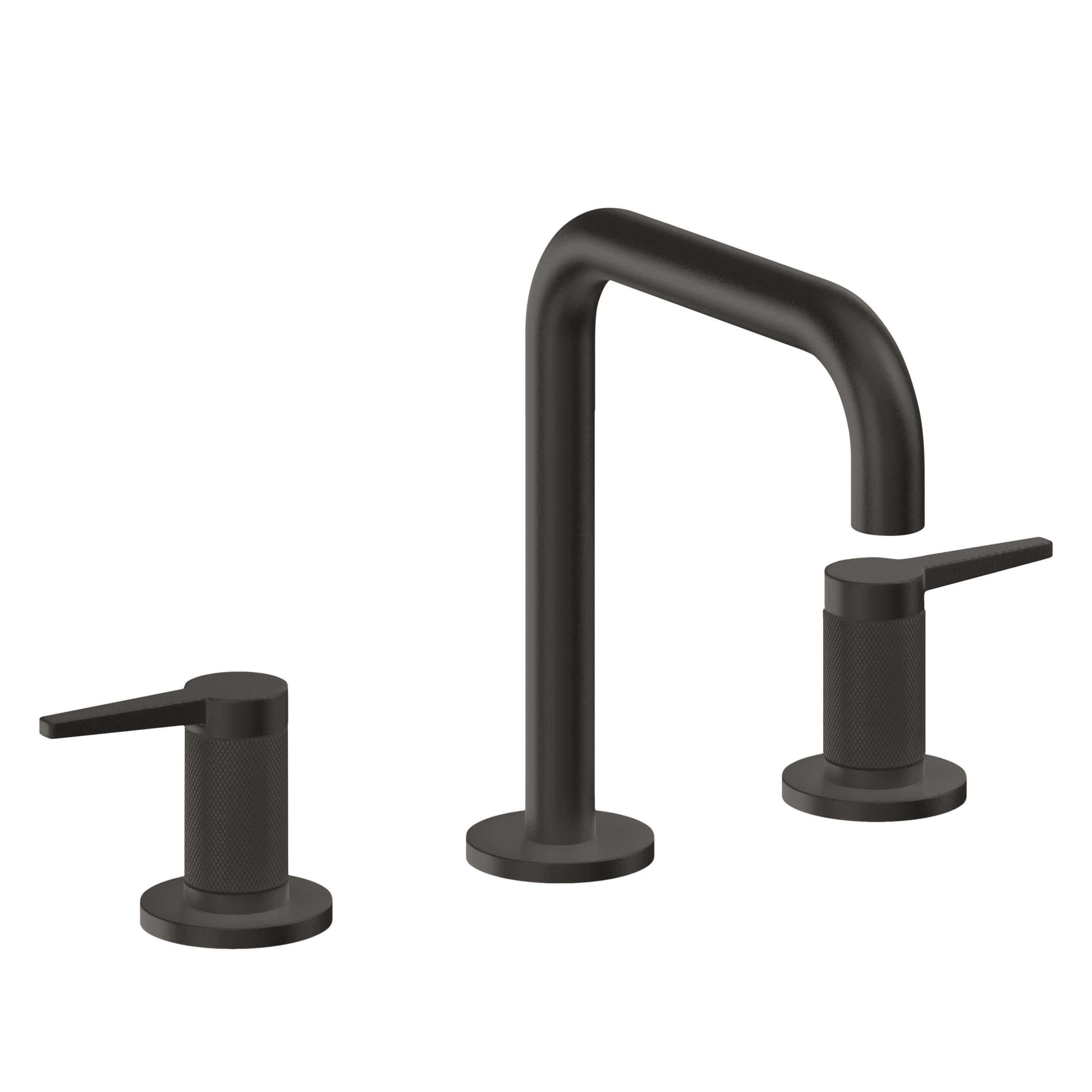 California Faucets D Street 8" Llave de Lavabo de 3 Orificios para Cubierta, con Dos Manerales - Palanca Plana - Bronce Oscuro