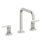 California Faucets D Street 8" Llave de Lavabo de 3 Orificios para Cubierta, con Dos Manerales - Palanca Plana - Cromo Pulido