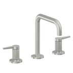 California Faucets D Street 8" Llave de Lavabo de 3 Orificios para Cubierta, con Dos Manerales - Palanca Plana - Cromo Satinado