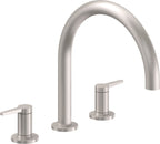 California Faucets D Street Juego Completo para Tina Romana - Palanca Plana - Níquel Satinado