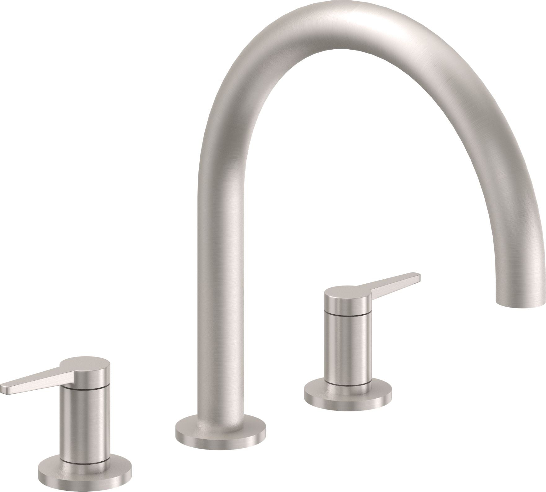 California Faucets D Street Juego Completo para Tina Romana - Palanca Plana - Níquel Satinado