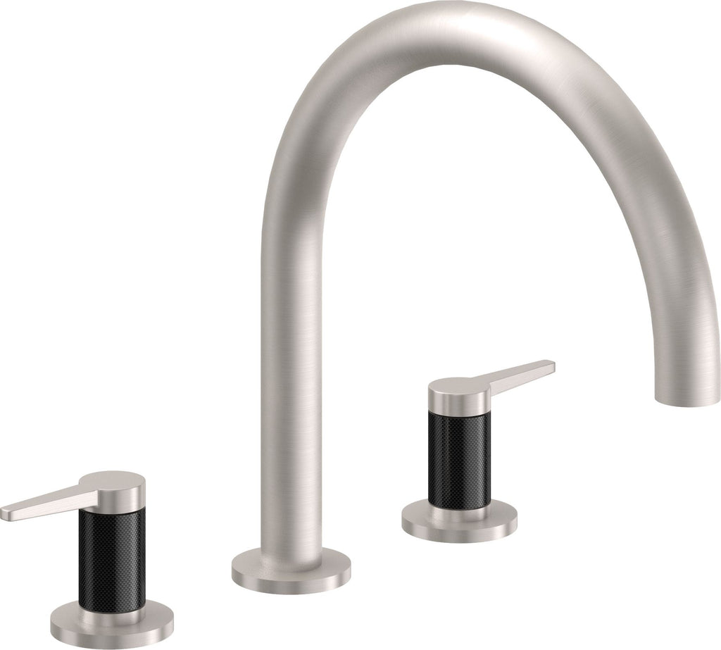 California Faucets D Street Juego Completo para Tina Romana - Palanca Plana - Níquel Satinado