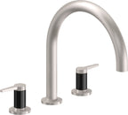 California Faucets D Street Juego Completo para Tina Romana - Palanca Plana - Níquel Satinado