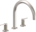 California Faucets D Street Juego Completo para Tina Romana - Palanca Plana - Níquel Satinado