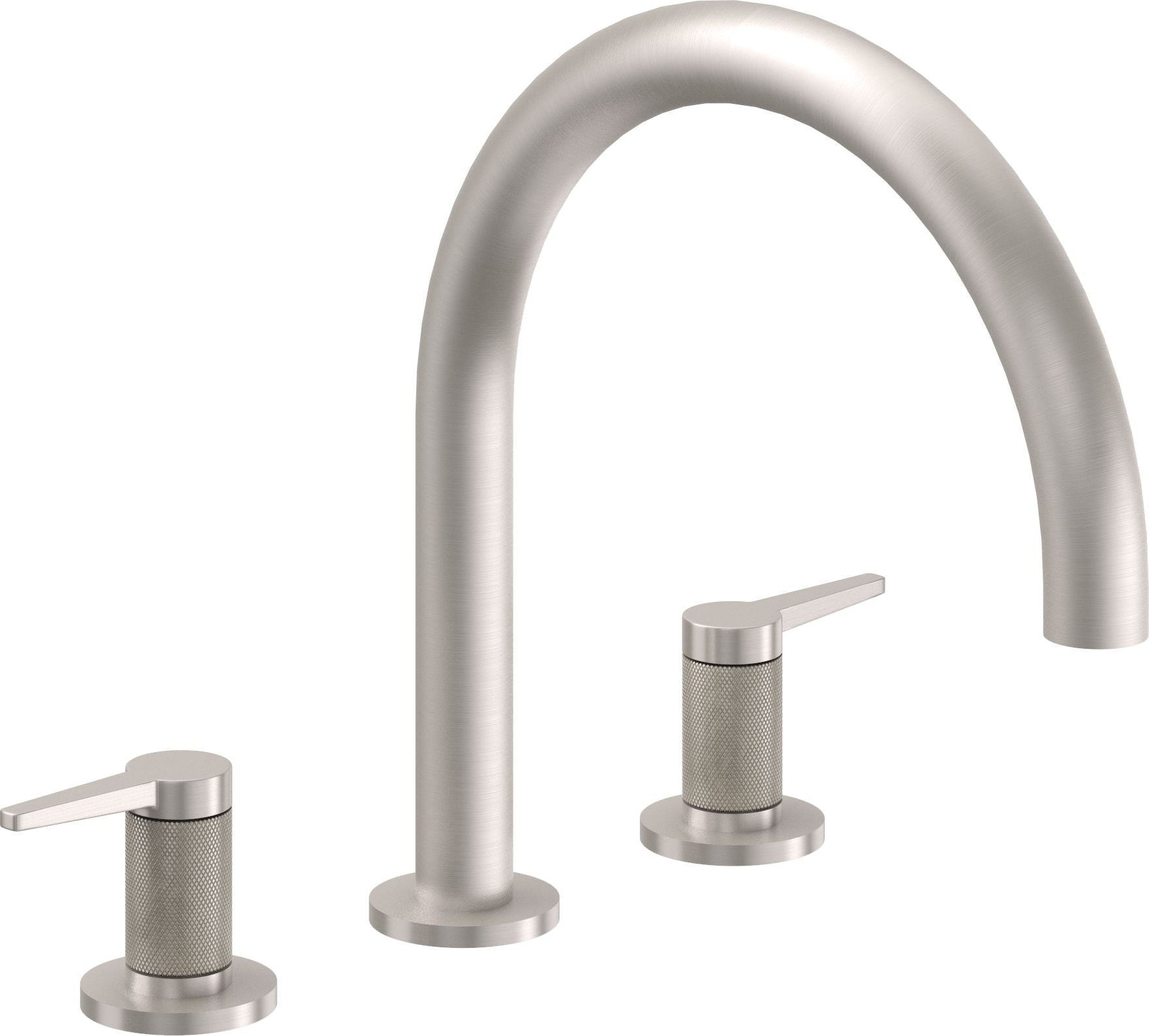 California Faucets D Street Juego Completo para Tina Romana - Palanca Plana - Níquel Satinado