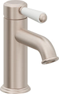 California Faucets Coronado Llave de Lavabo de Un Solo Orificio - Pico Corto - Palanca de Porcelana Blanca