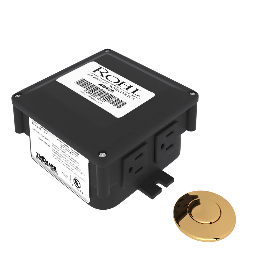 Rohl Caja de Control para Triturador con Botón Neumático - Transicional - Latón sin Laca