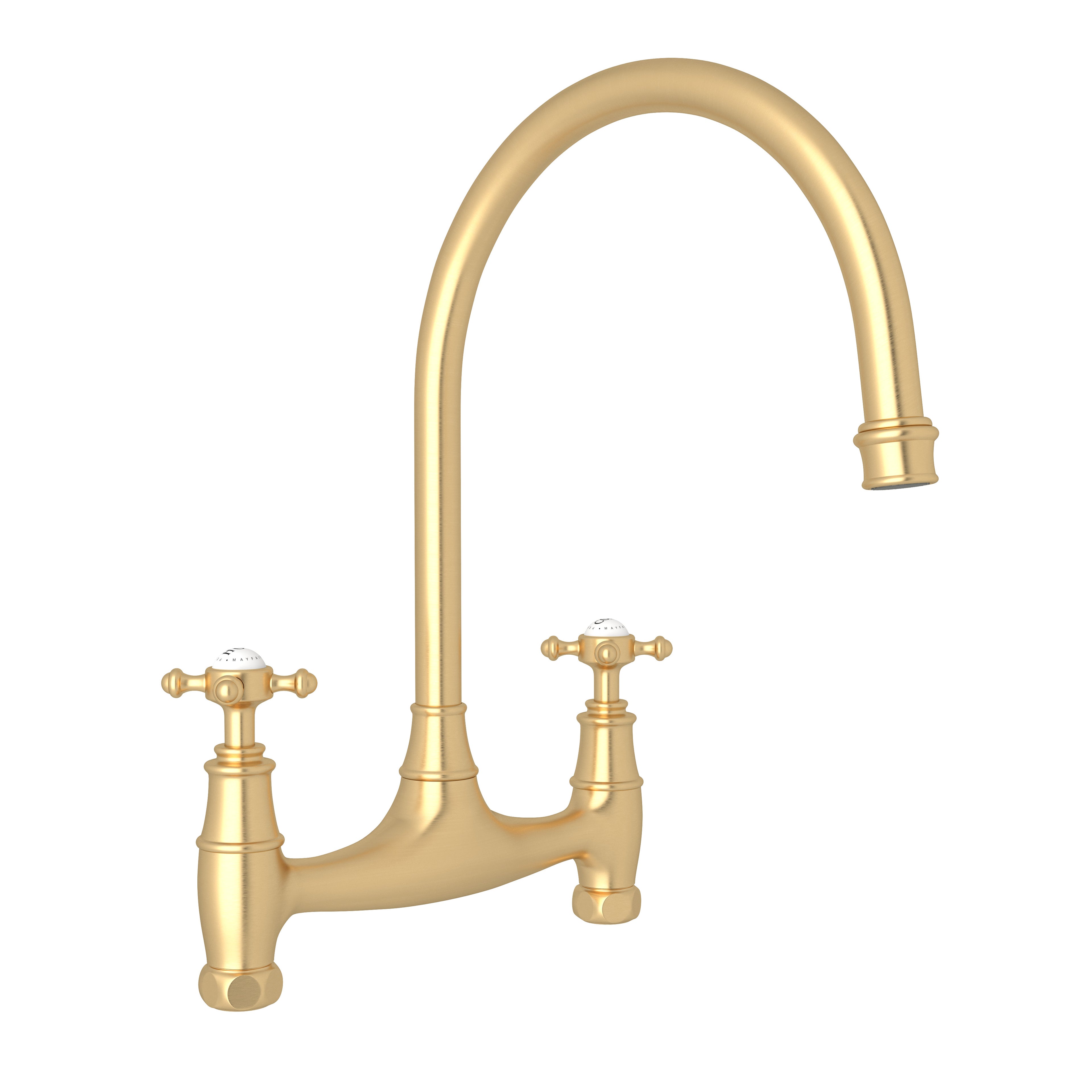 Rohl Georgian Era Mezcladora de Cocina Tipo Puente sin Uniones - Oro Inglés Satinado