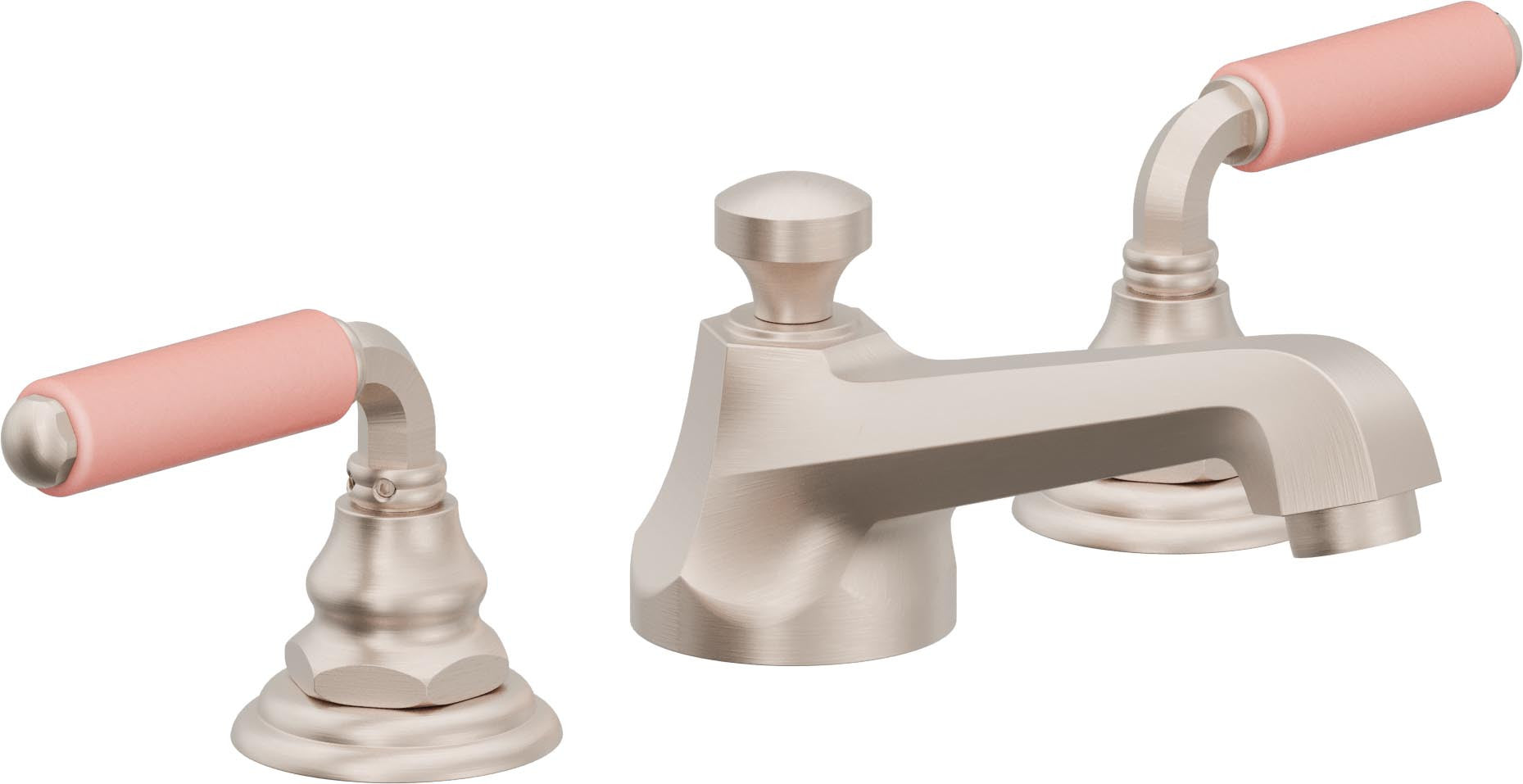 California Faucets Del Mar 8" Llave de Lavabo de 3 Orificios para Cubierta, con Dos Manerales - Níquel Satinado