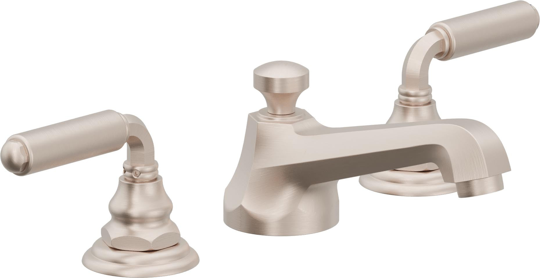 California Faucets Del Mar 8" Llave de Lavabo de 3 Orificios para Cubierta, con Dos Manerales - Níquel Satinado