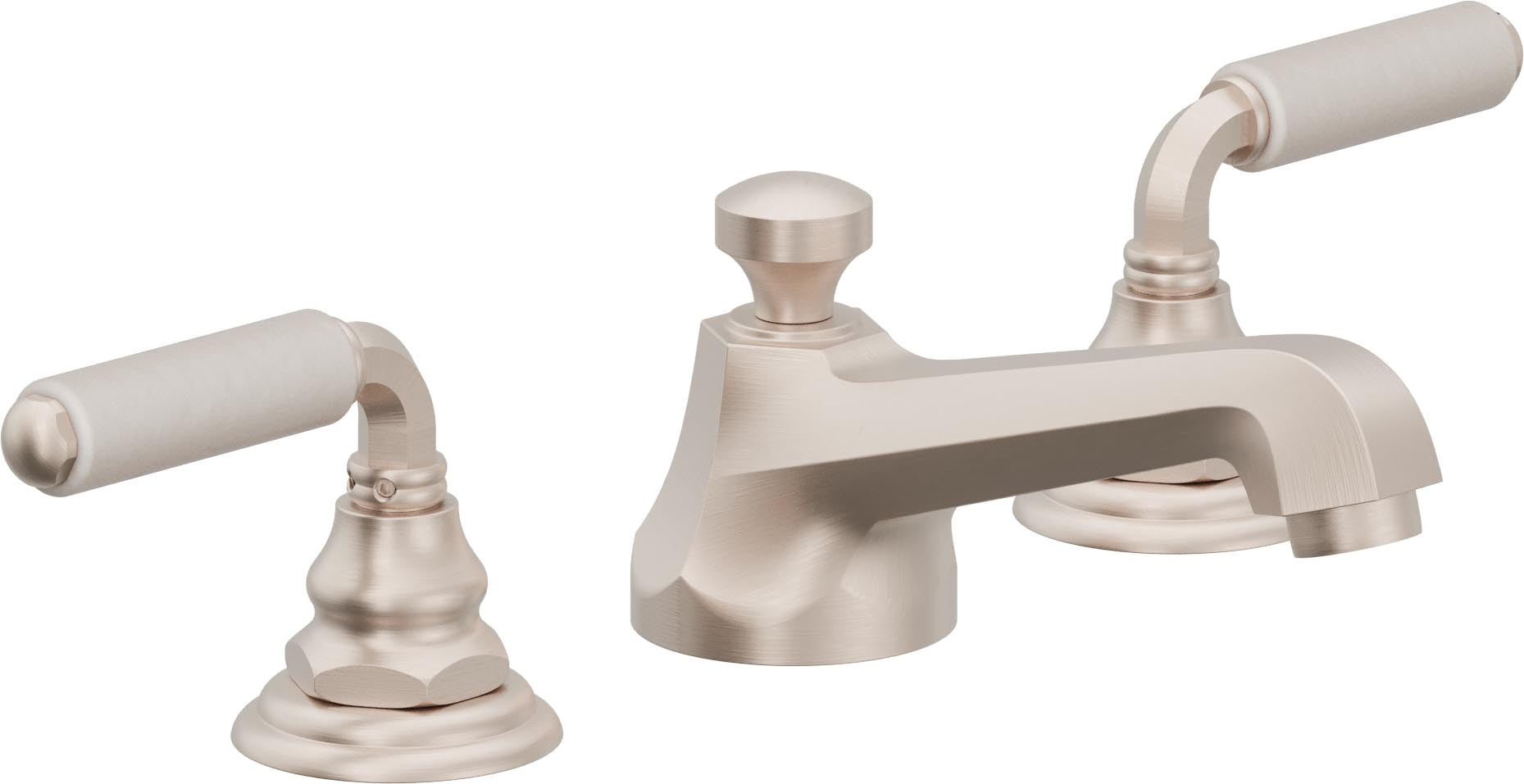 California Faucets Del Mar 8" Llave de Lavabo de 3 Orificios para Cubierta, con Dos Manerales - Níquel Satinado