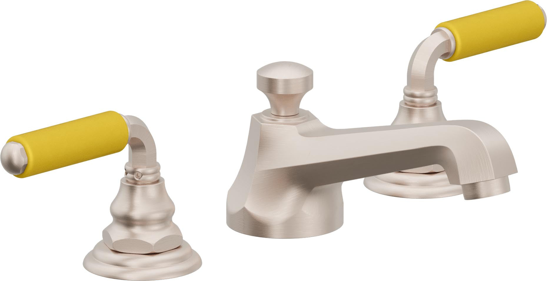 California Faucets Del Mar 8" Llave de Lavabo de 3 Orificios para Cubierta, con Dos Manerales - Níquel Satinado