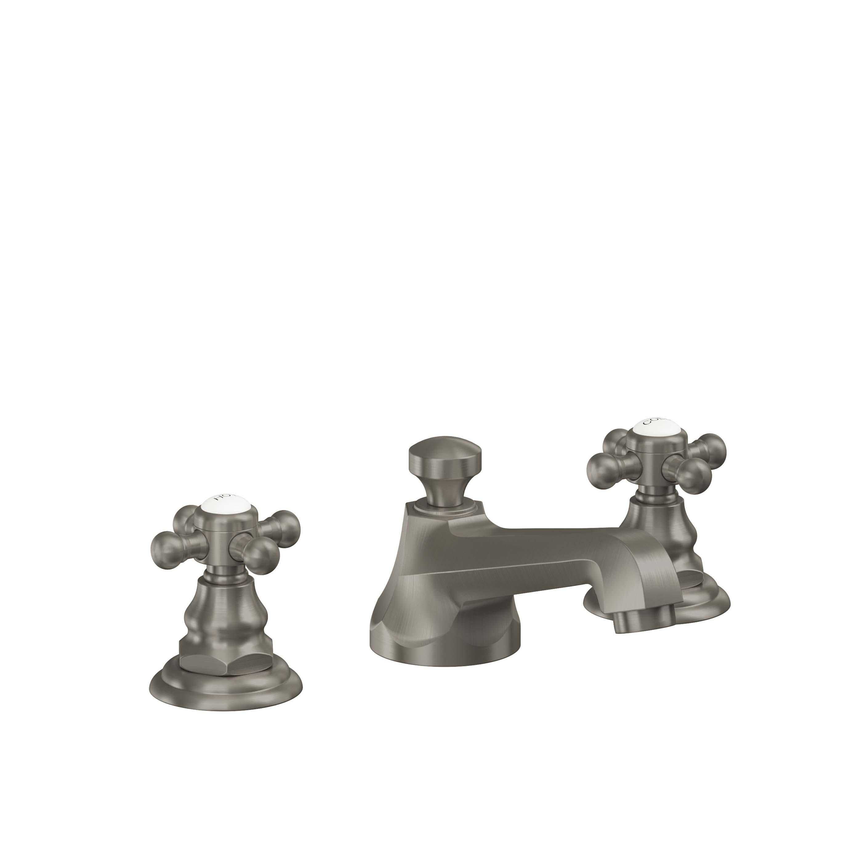 California Faucets Del Mar 8" Llave de Lavabo de 3 Orificios para Cubierta, con Dos Manerales - Grafito