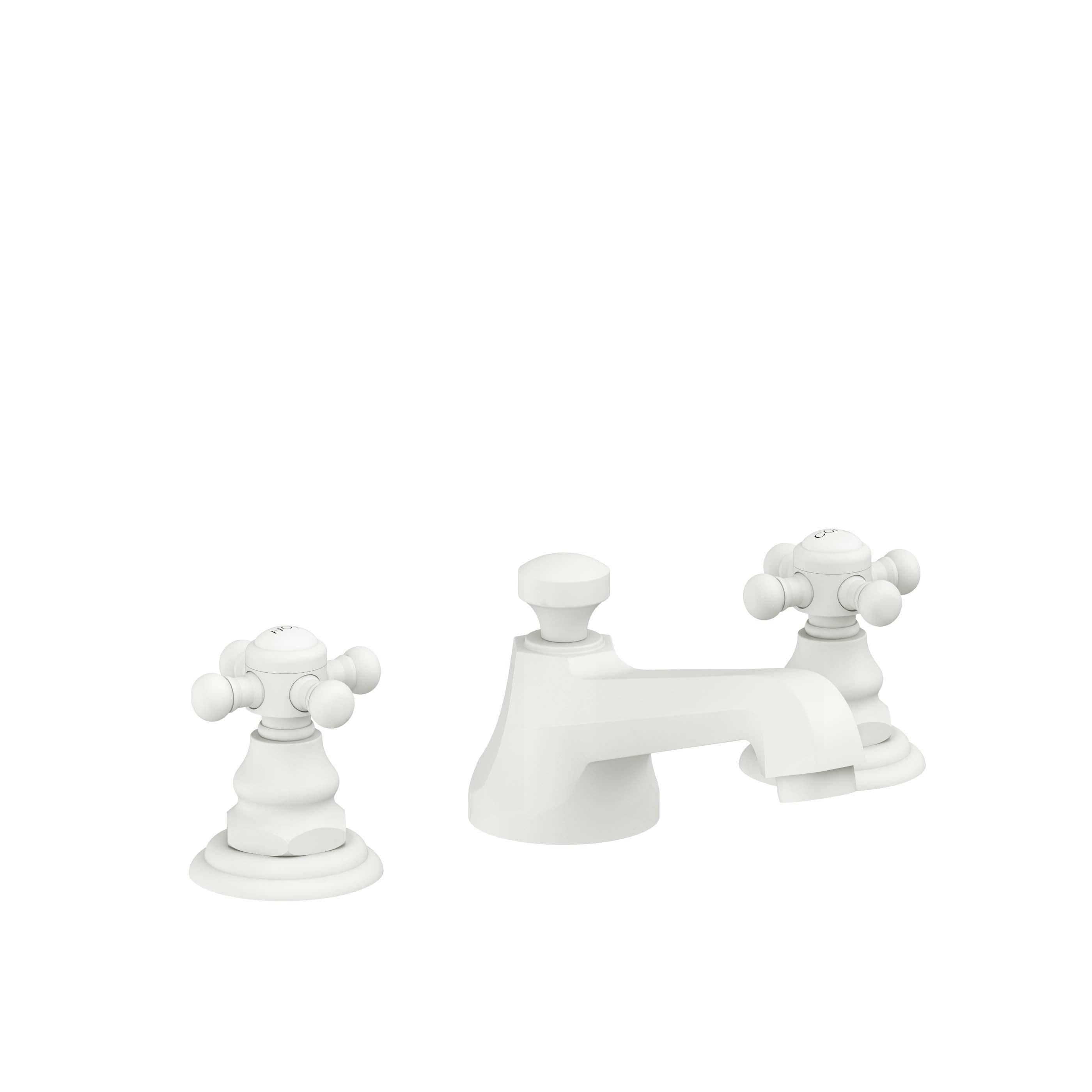California Faucets Del Mar 8" Llave de Lavabo de 3 Orificios para Cubierta, con Dos Manerales - Blanco Mate